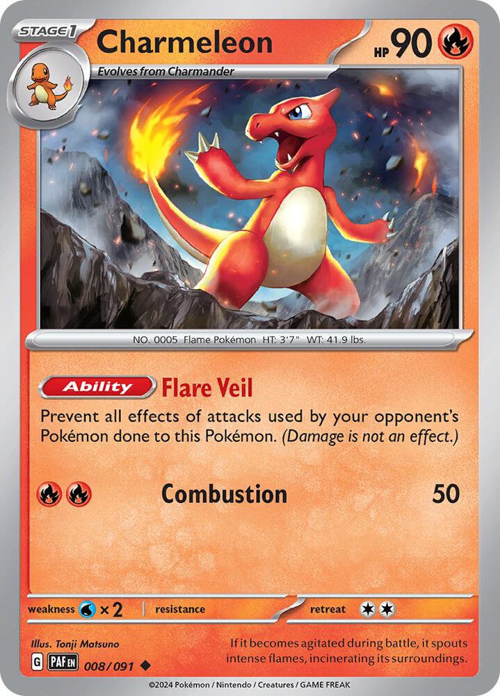 Charmeleon Uncommon Regular PAF 008/091 NM