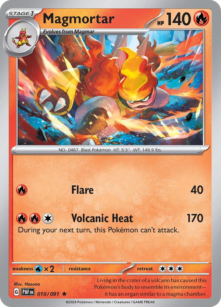 Magmortar Rare Holo PAF 010/091 NM