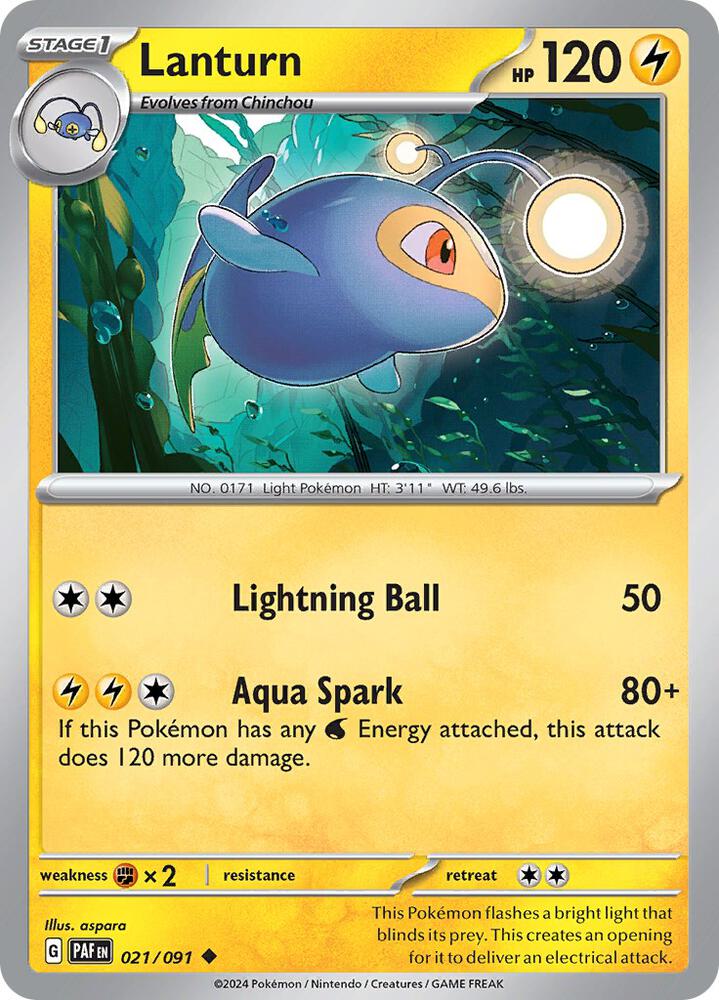Lanturn Uncommon Reverse Holo PAF 021/091 NM