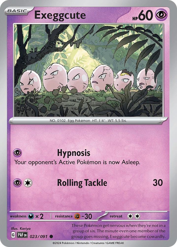 Exeggcute Common Reverse Holo PAF 023/091 NM