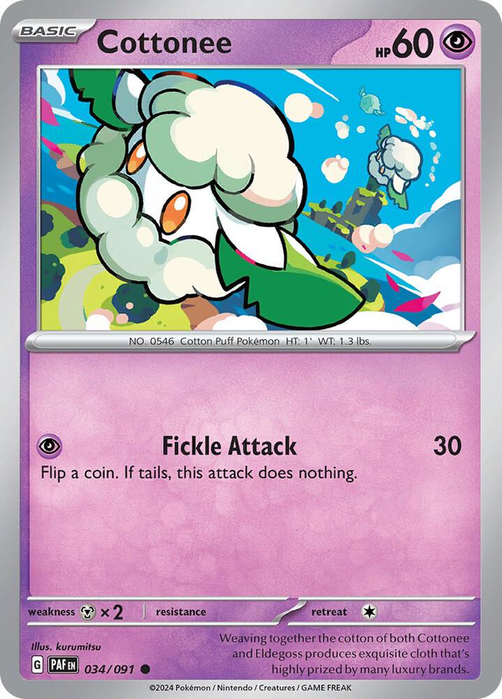 Cottonee Common Regular PAF 034/091 NM