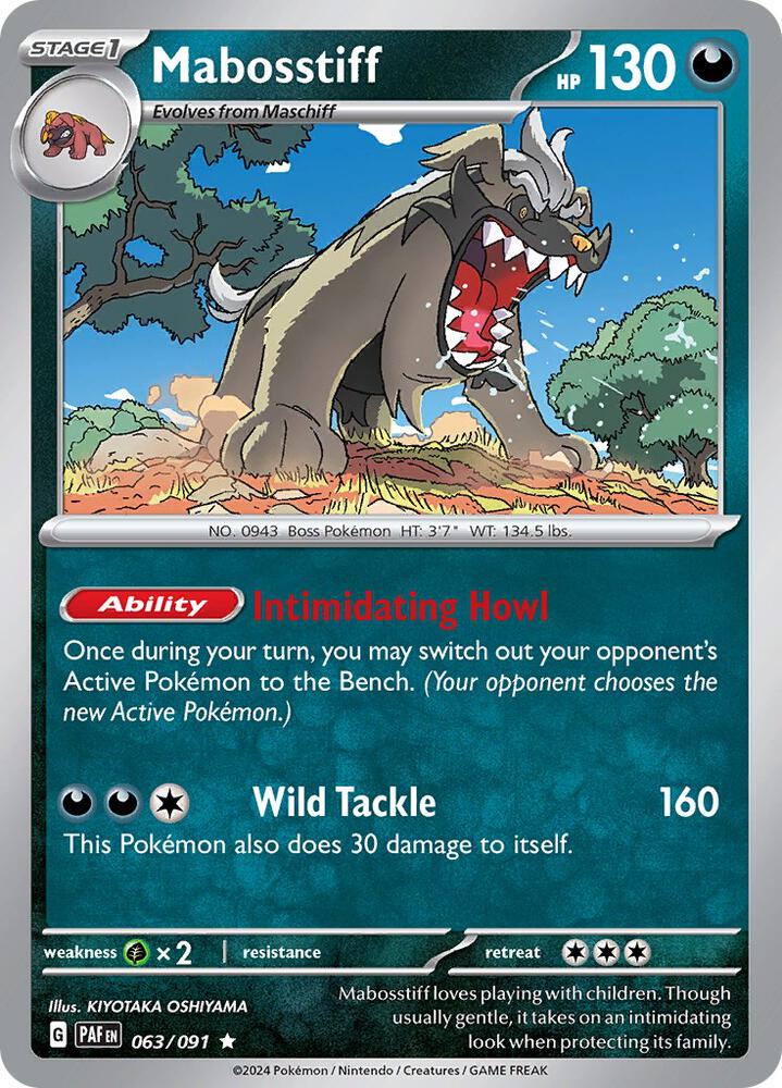 Mabosstiff Rare Reverse Holo PAF 063/091 NM