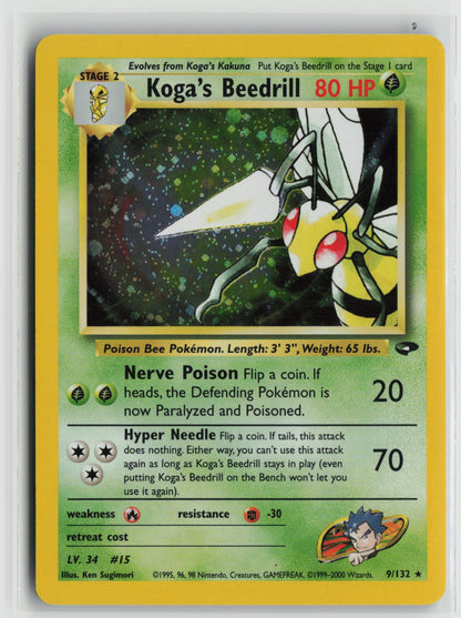Koga's Beedrill Holo Rare Unlimited G2 009/132 LP