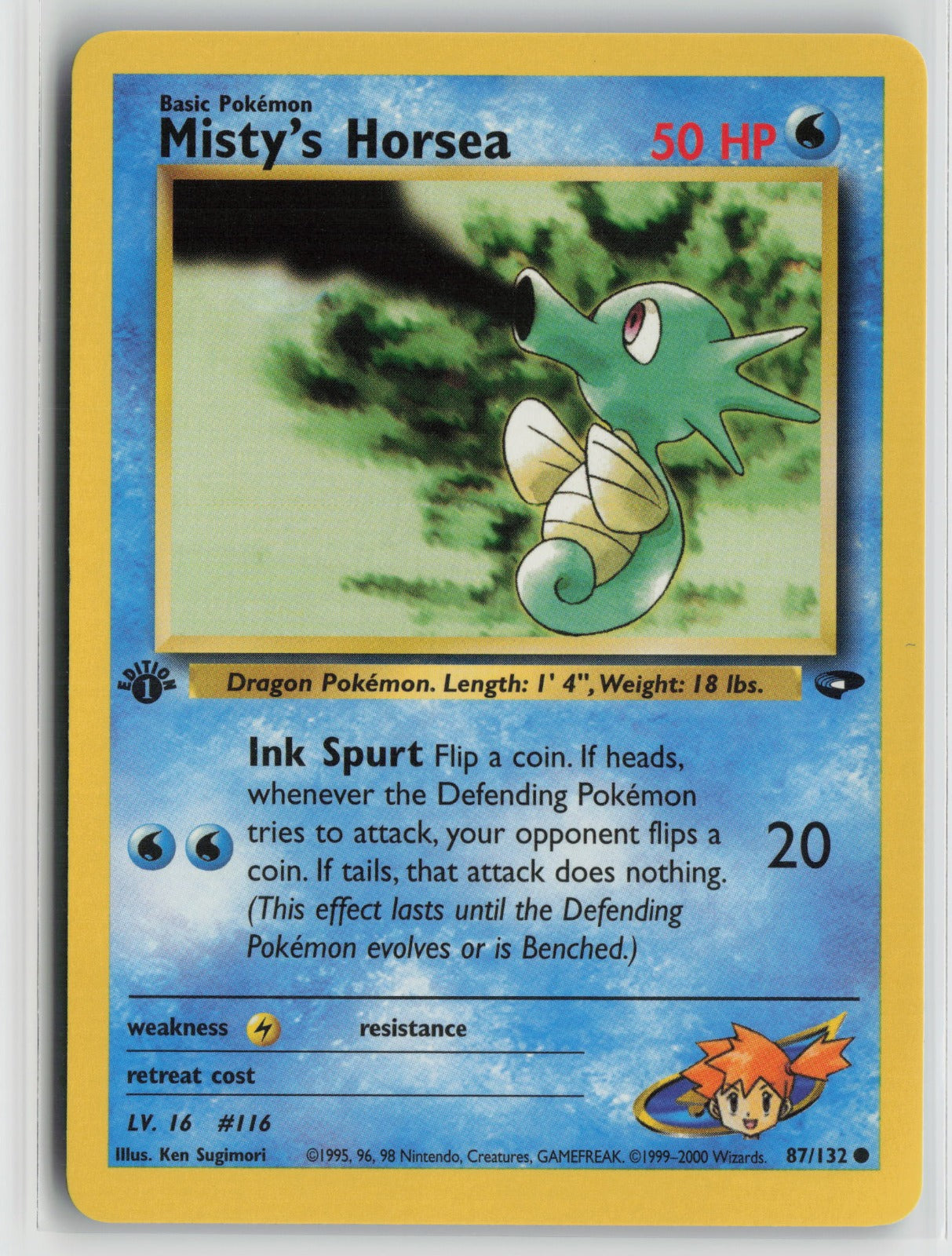 Misty's Horsea Common 1st Edition G2 087/132 NM