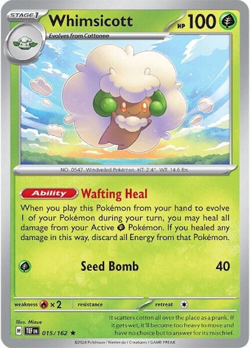 Whimsicott Rare Holo TEF 015/162 NM