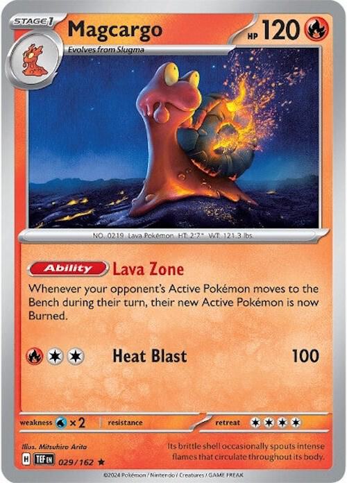 Magcargo Rare Holo TEF 029/162 NM
