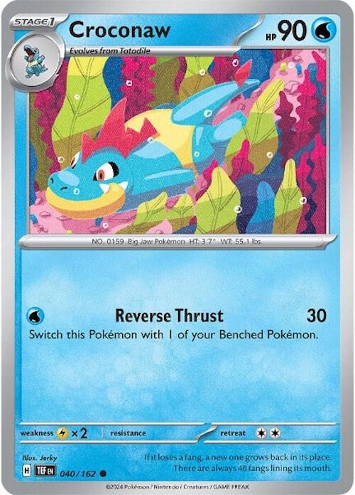 Croconaw Common Reverse Holo TEF 040/162 NM