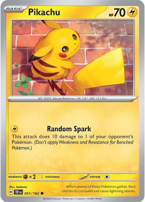 Pikachu Common Regular TEF 051/162 NM