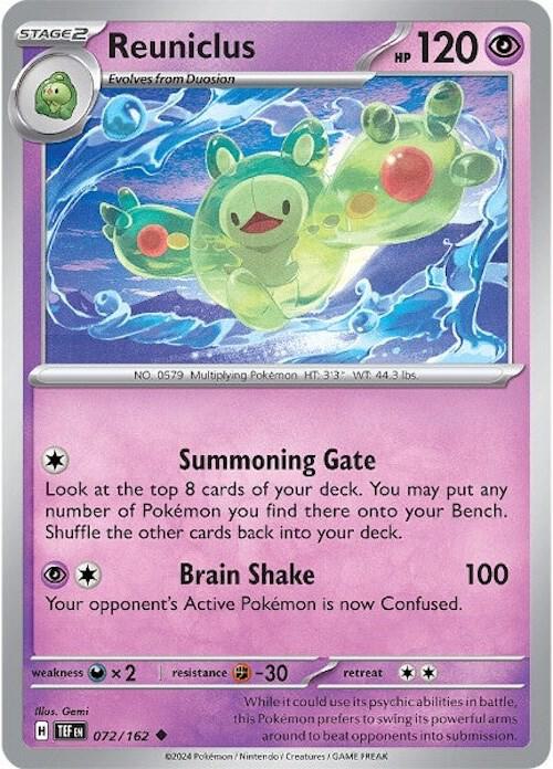 Reuniclus Uncommon Reverse Holo TEF 072/162 NM