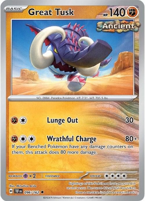 Great Tusk Uncommon Reverse Holo TEF 096/162 NM
