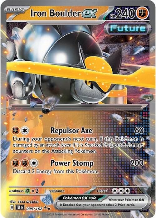 Iron Boulder ex Double Rare Holo TEF 099/162 NM