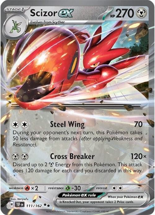 Scizor ex Double Rare Holo TEF 111/162 NM