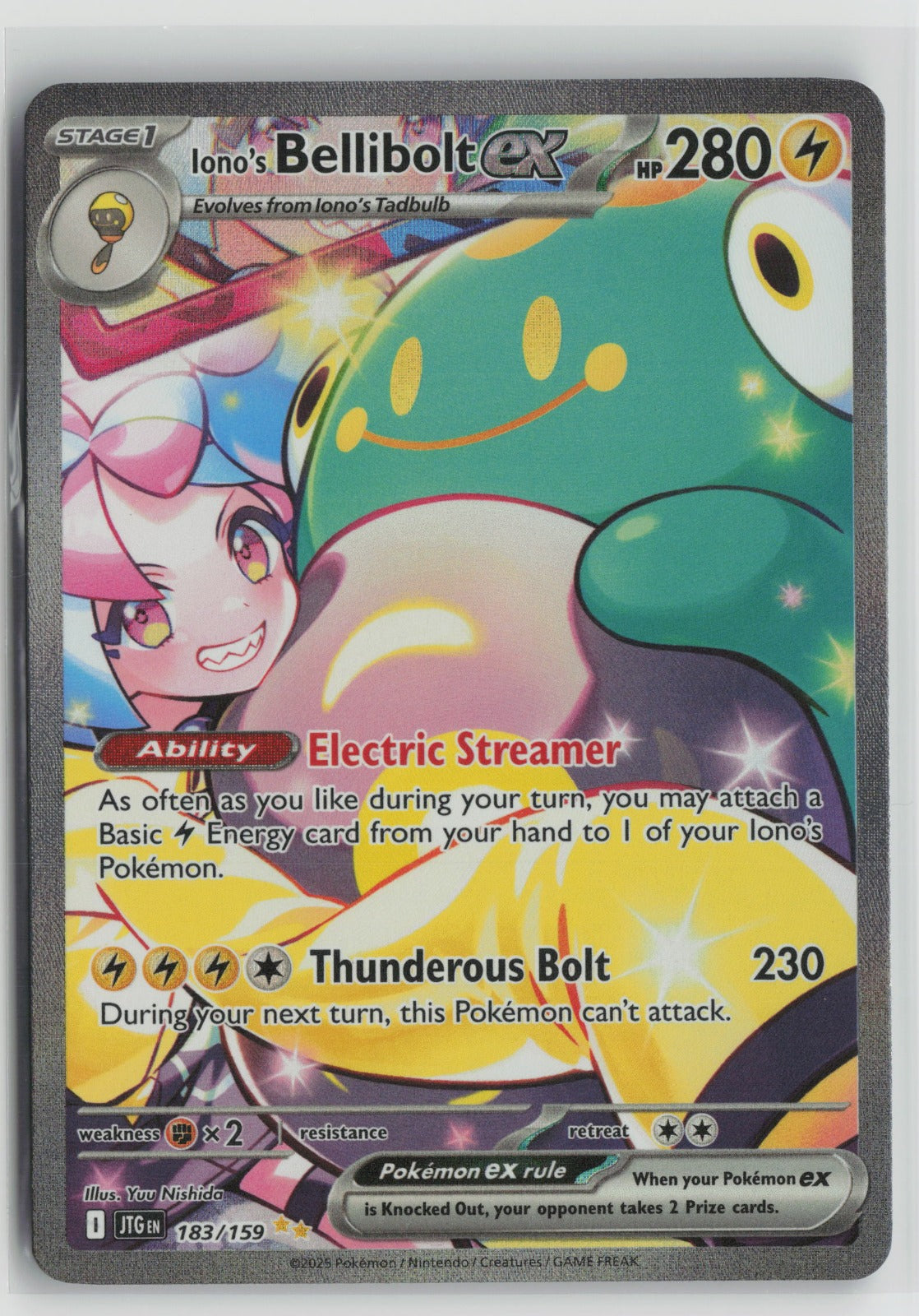 Iono's Bellibolt ex - Special Illustration Rare Holo JTG 183/159 NM