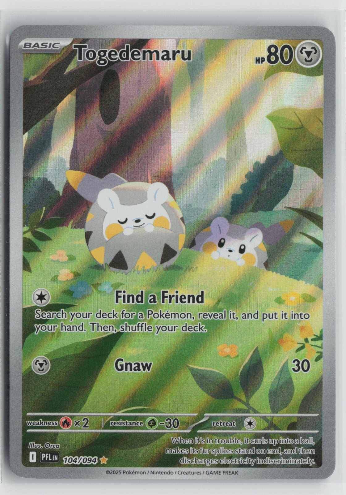 Togedemaru - Illustration Rare Holo PFL 104/094 NM- C