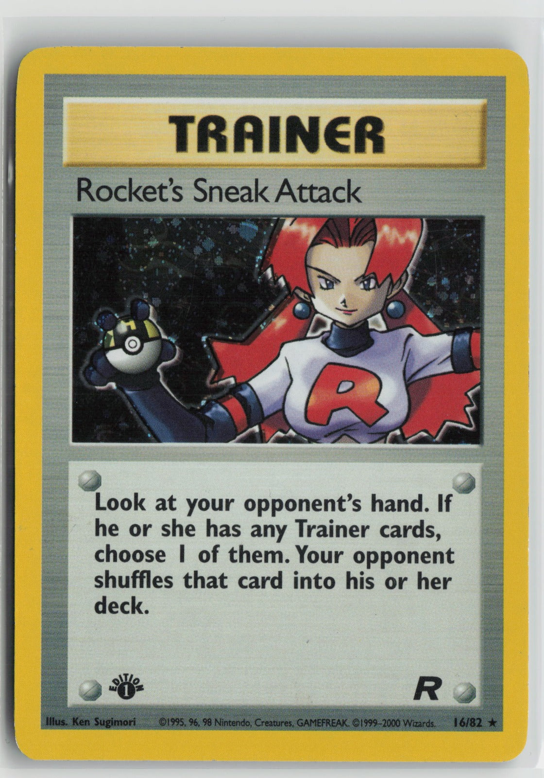 Rocket's Sneak Attack (16) Holo Rare 1st Edition TR 16/82 LP