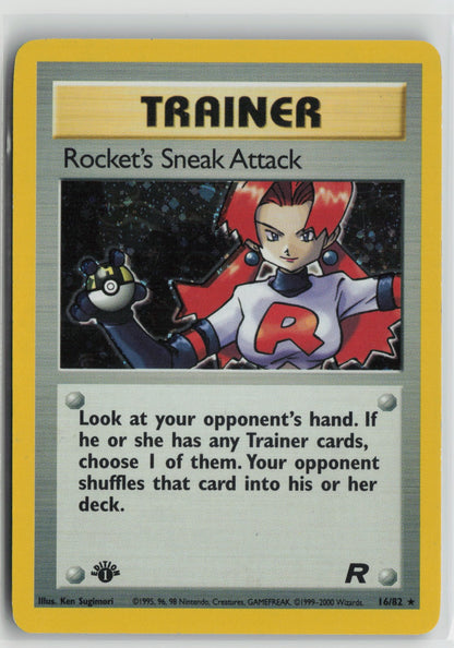 Rocket's Sneak Attack (16) Holo Rare 1st Edition TR 16/82 LP