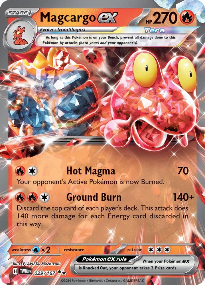 Magcargo ex Double Rare Holo TWM 029/167 NM