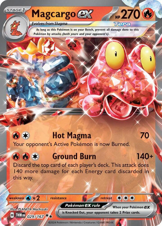 Magcargo ex Double Rare Holo TWM 029/167 NM