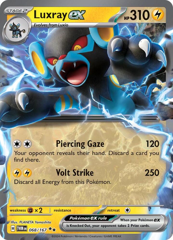 Luxray ex Double Rare Holo TWM 068/167 NM