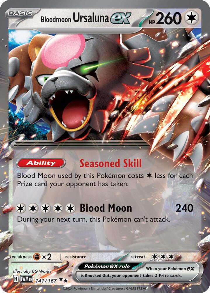 Bloodmoon Ursaluna ex Double Rare Holo TWM 141/167 NM
