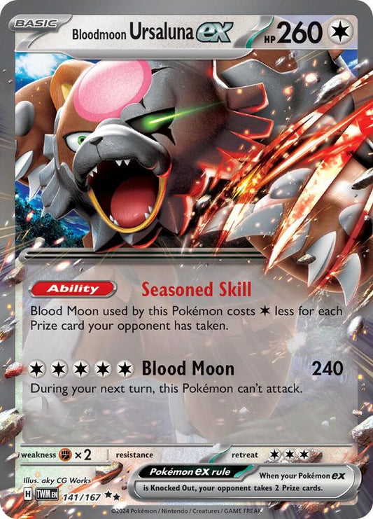 Bloodmoon Ursaluna ex Double Rare Holo TWM 141/167 NM