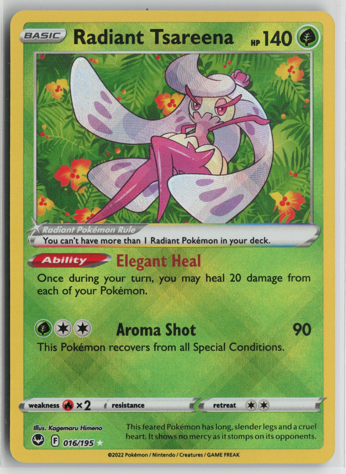 Radiant Tsareena Radiant Rare Holo SWSH12 016/195 NM