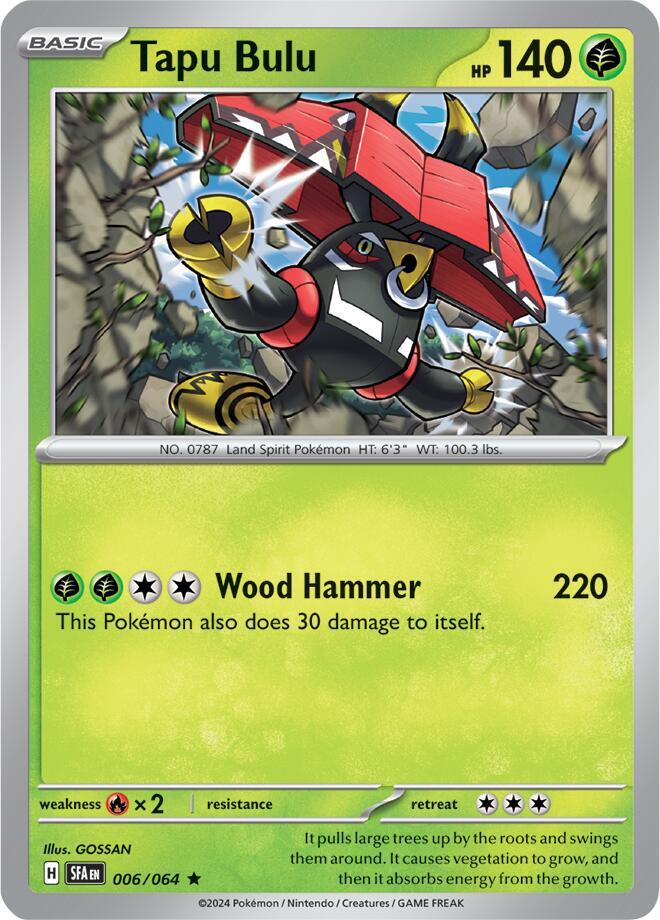 Tapu Bulu Rare Holo SFA 006/064 NM