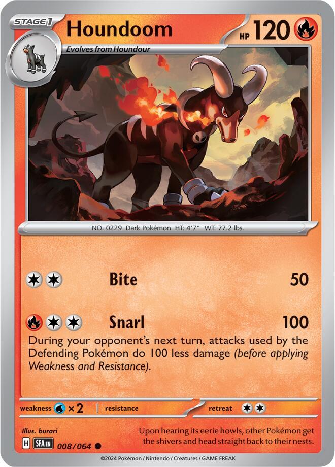 Houndoom Common Reverse Holo SFA 008/064 NM