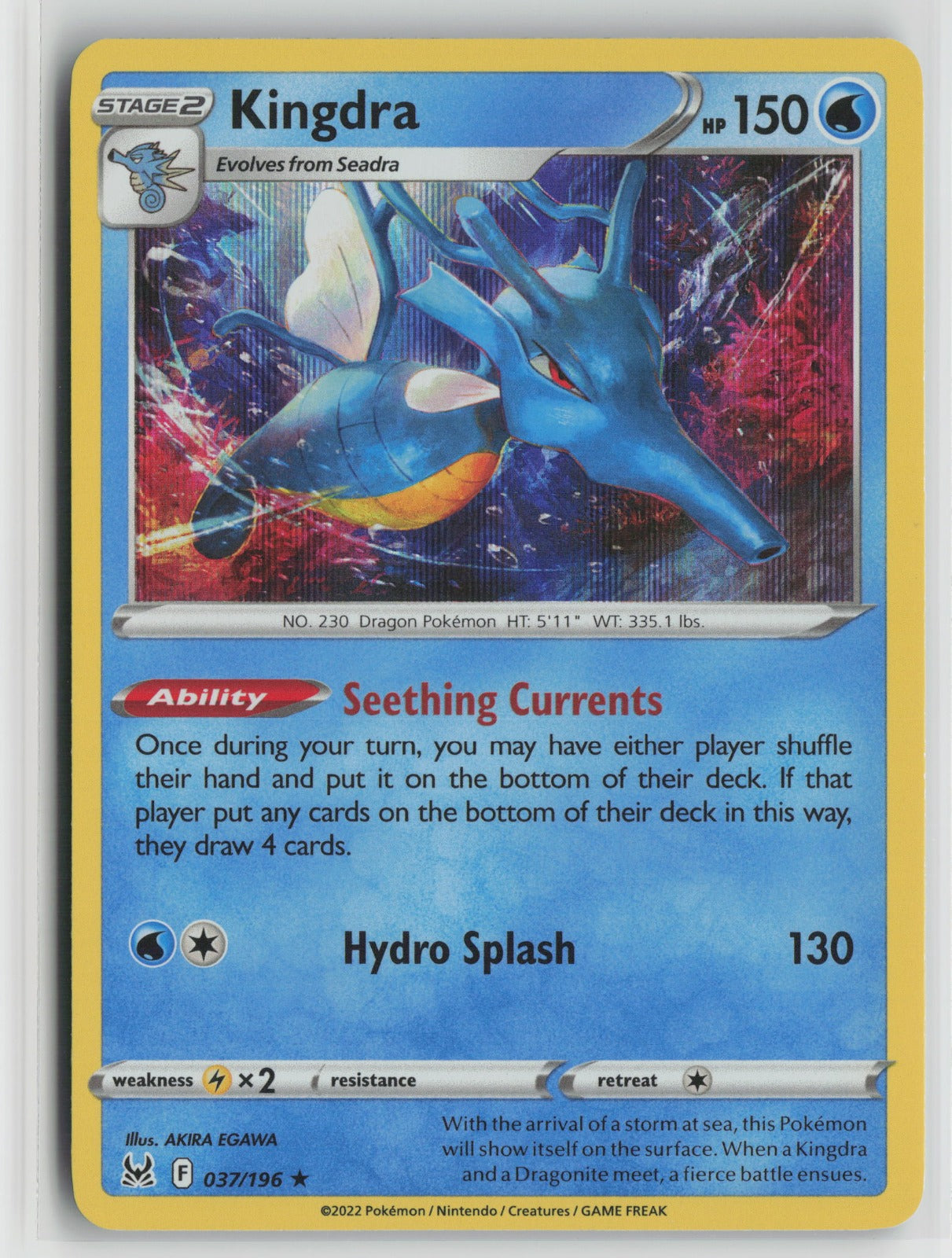 Kingdra Holo Rare SWSH11 037/196 NM