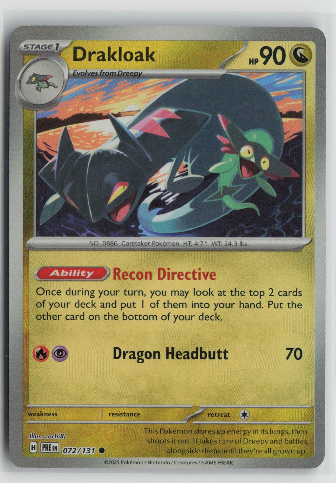 Drakloak (Master Ball Pattern) Common Holo PRE 072/131 NM