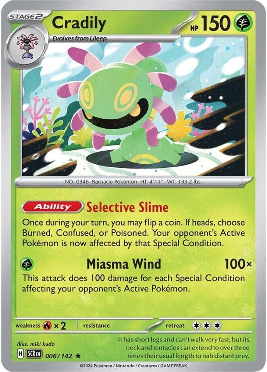 Cradily Rare Holo SCR 006/142 NM