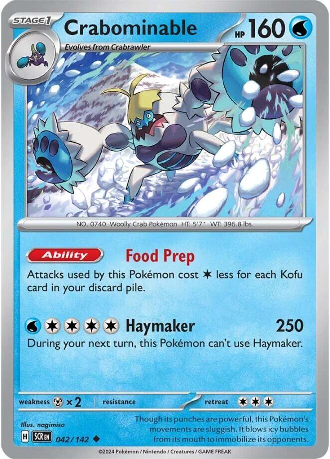 Crabominable Uncommon Reverse Holo SCR 042/142 NM