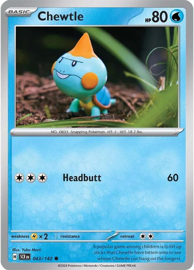 Chewtle Common Reverse Holo SCR 043/142 NM