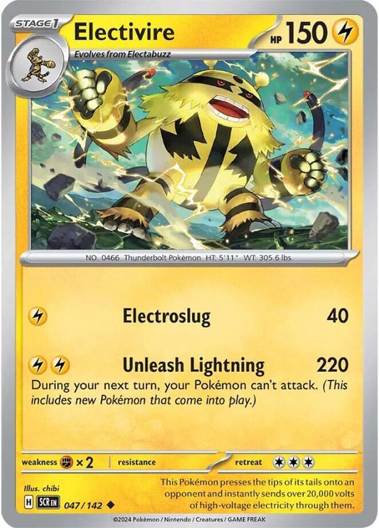 Electivire Uncommon Reverse Holo SCR 047/142 NM