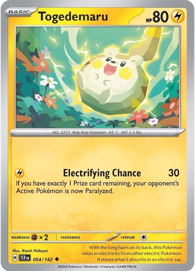 Togedemaru Uncommon Reverse Holo SCR 054/142 NM