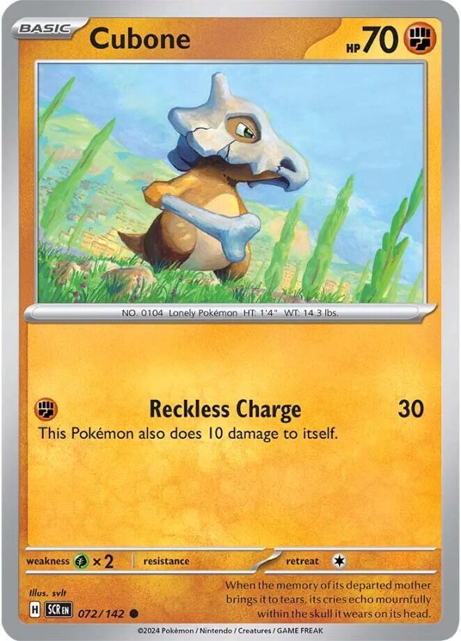Cubone Common Regular SCR 072/142 NM