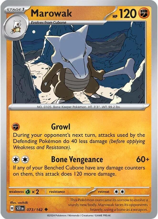 Marowak Uncommon Regular SCR 073/142 NM