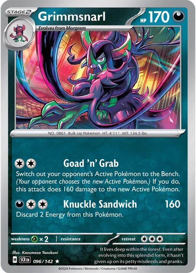 Grimmsnarl Rare Holo SCR 096/142 NM
