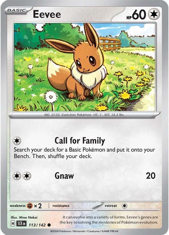 Eevee Common Reverse Holo SCR 113/142 NM