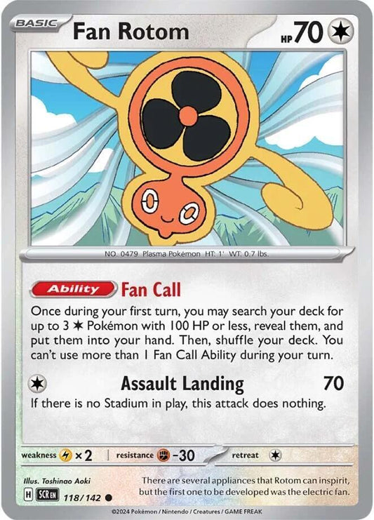 Fan Rotom Common Reverse Holo SCR 118/142 NM