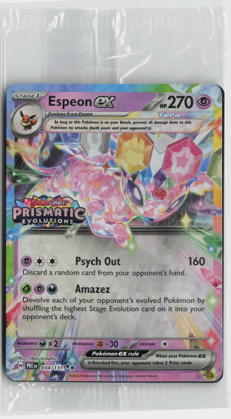 Espeon ex - (Prismatic Evolutions Stamp) Promo Holo MCAP 034/131 NM