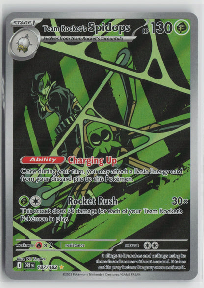 Team Rocket's Spidops Illustration Rare Holo DRI 187/182 NM