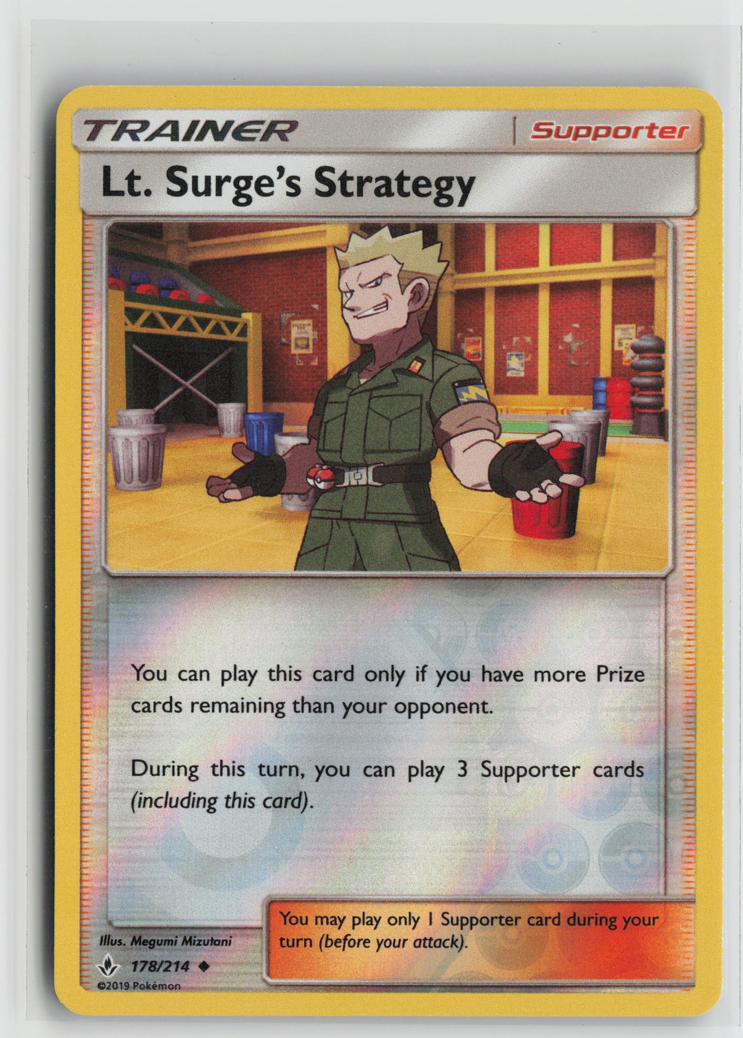 Lt. Surge's Strategy Uncommon Reverse Holo SM10 178/214 NM