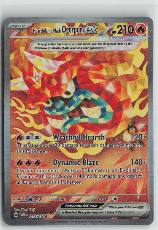 Hearthflame Mask Ogerpon ex - Special Illustration Rare Holo TWM 212/167 NM