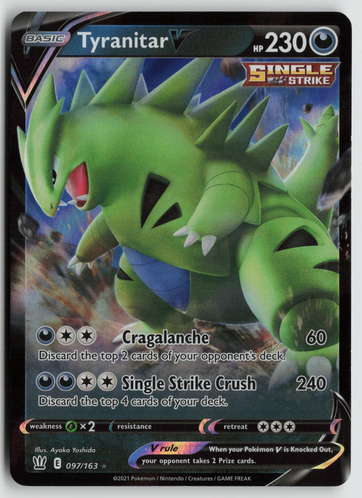 Tyranitar V Ultra Rare Holo SWSH05 097/163 NM