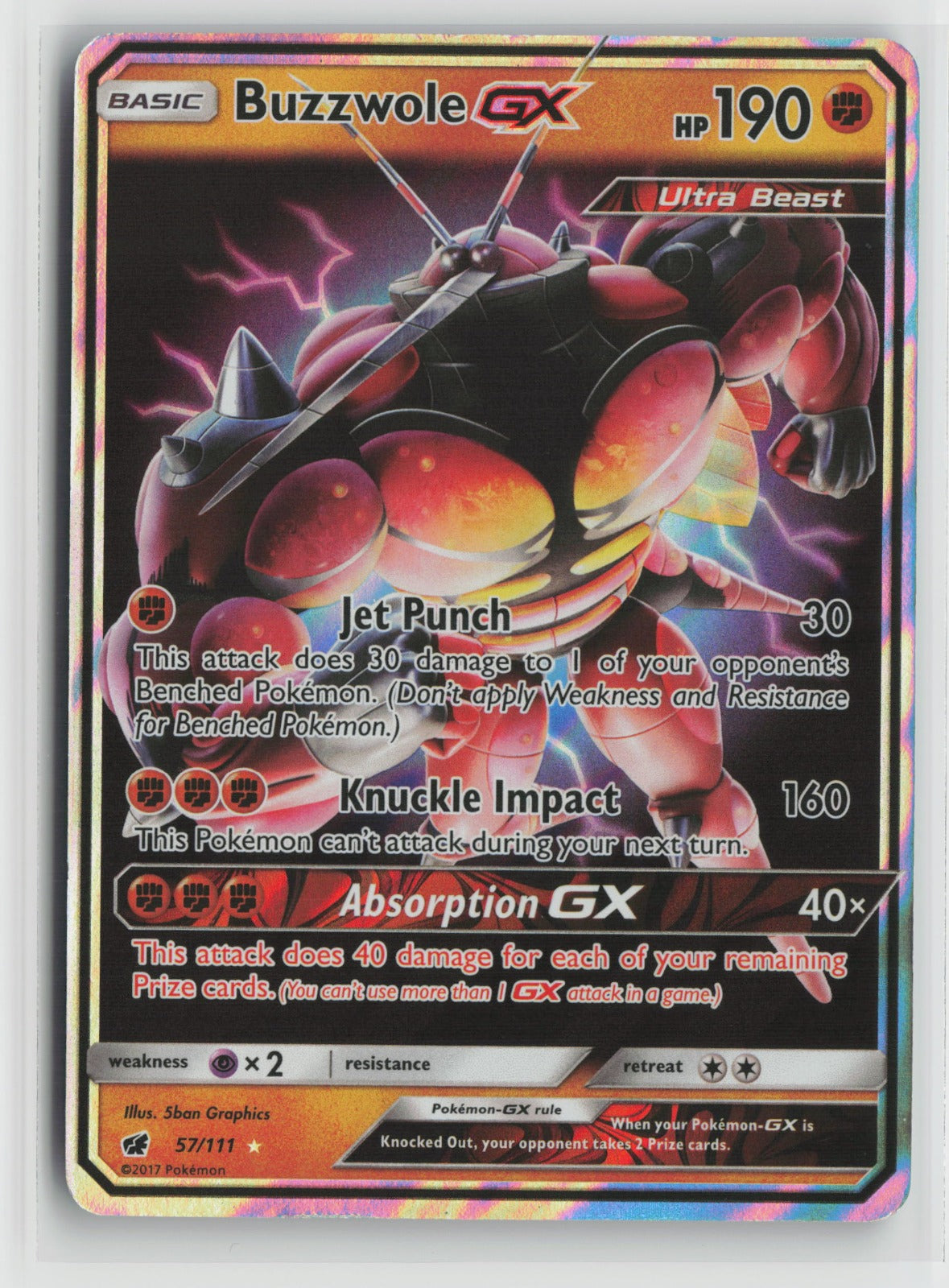 Buzzwole GX Ultra Rare Holo SM04 57/111 NM