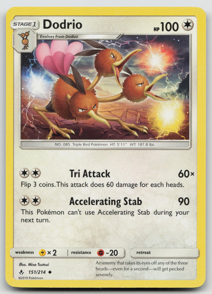 Dodrio Uncommon Normal SM10 151/214 NM