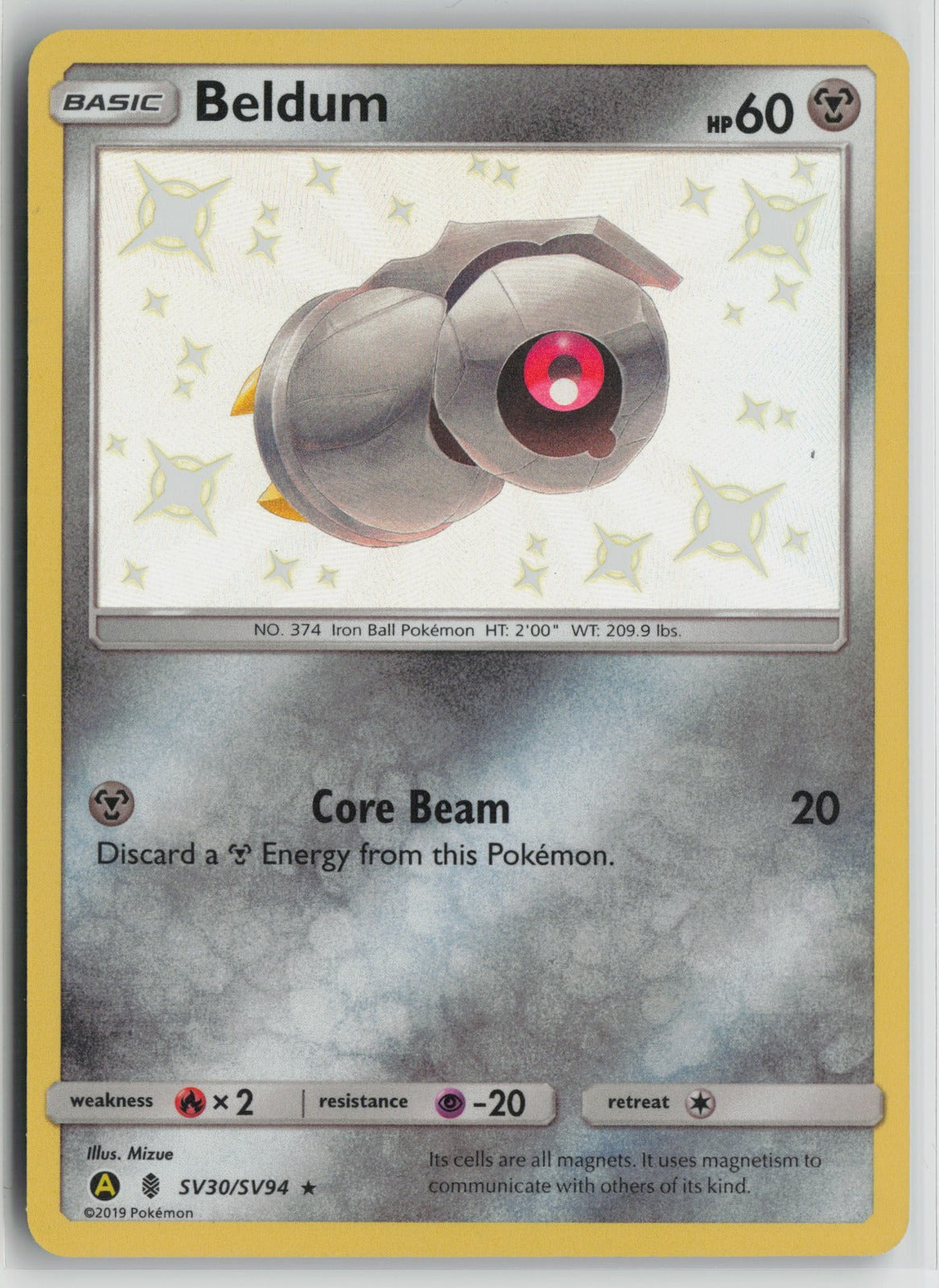 Beldum Shiny Holo Rare Holo HIF:SV SV30/SV94 NM- B