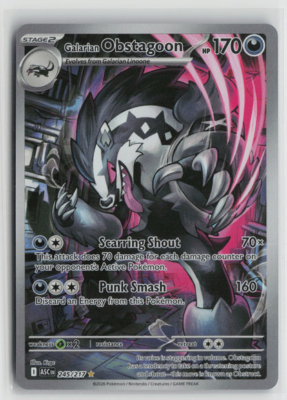 Galarian Obstagoon - Illustration Rare Holo ASC 245/217 NM