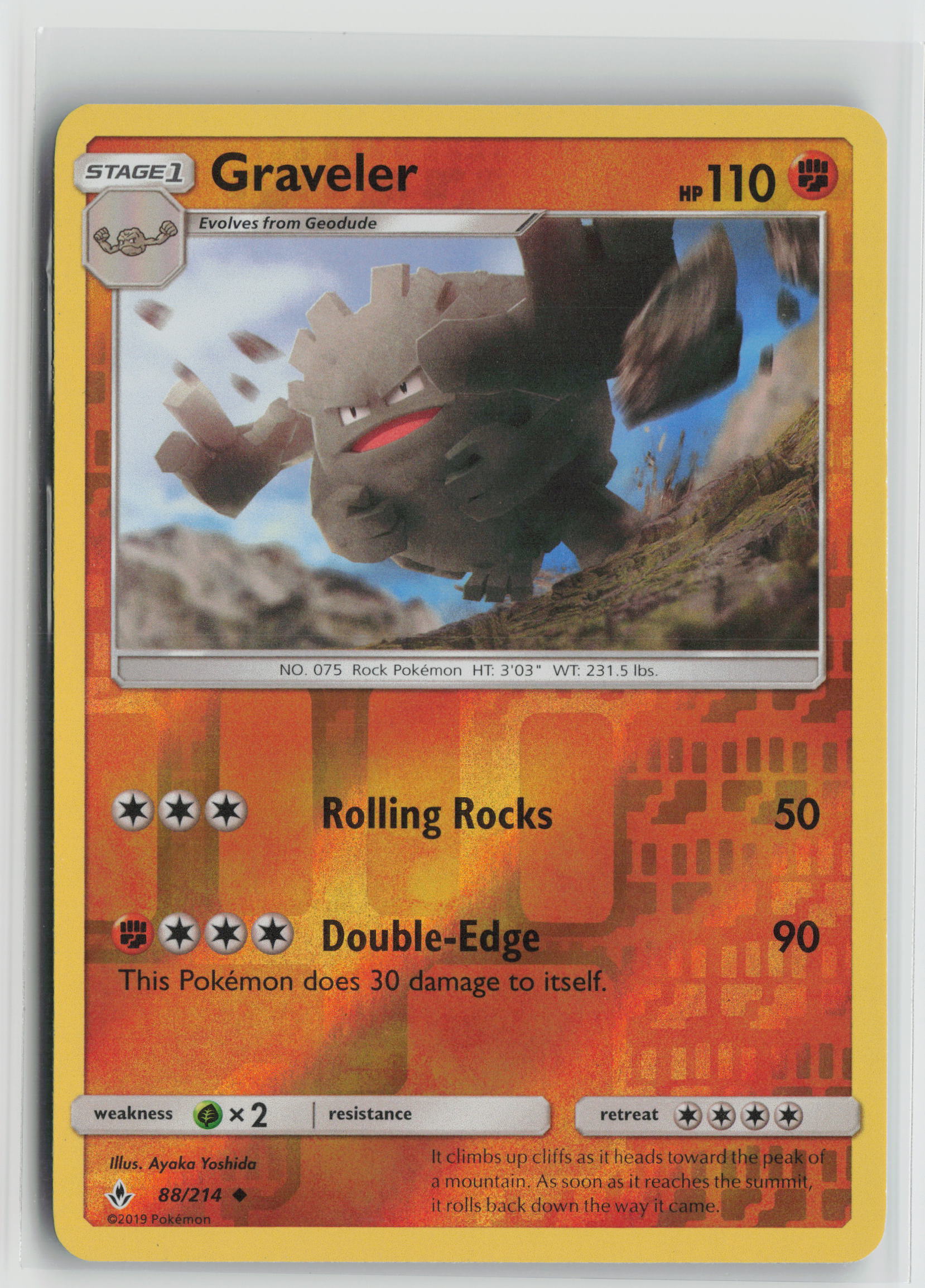 Graveler Uncommon Reverse Holo SM10 88/214 NM